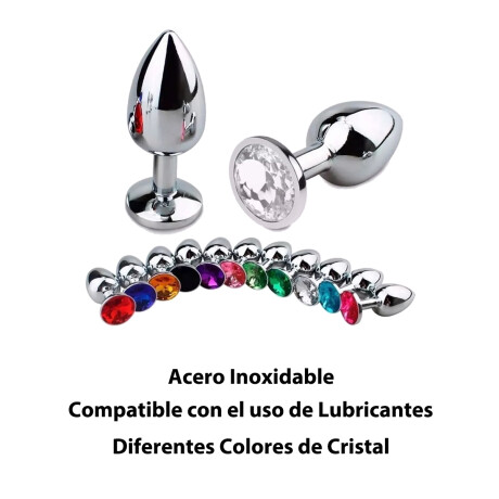 Plug Anal de Acero con Strass Redondo Combo X3 Plug Anal de Acero con Strass Redondo Combo X3