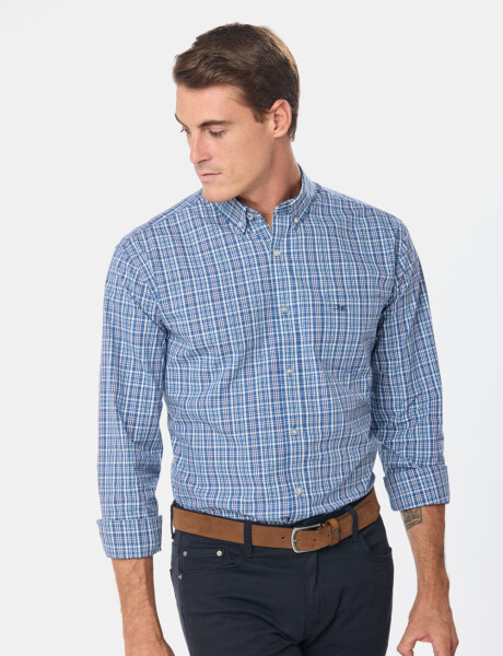 CAMISA A CUADROS Azul