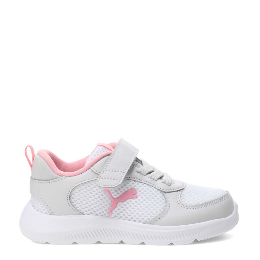 Championes Infantiles Puma Blanco - Gris - Rosa