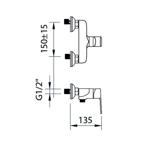 Griferia De Ducha Externa Monocomando Cromo Clever Agora 000
