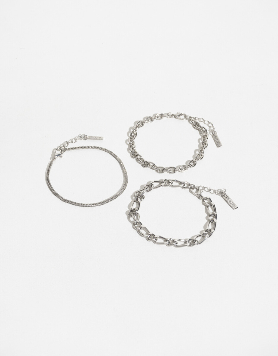 Set De Pulseras De Metal 