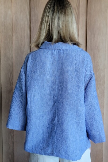 Bluson Ambar Lino Azul Melange