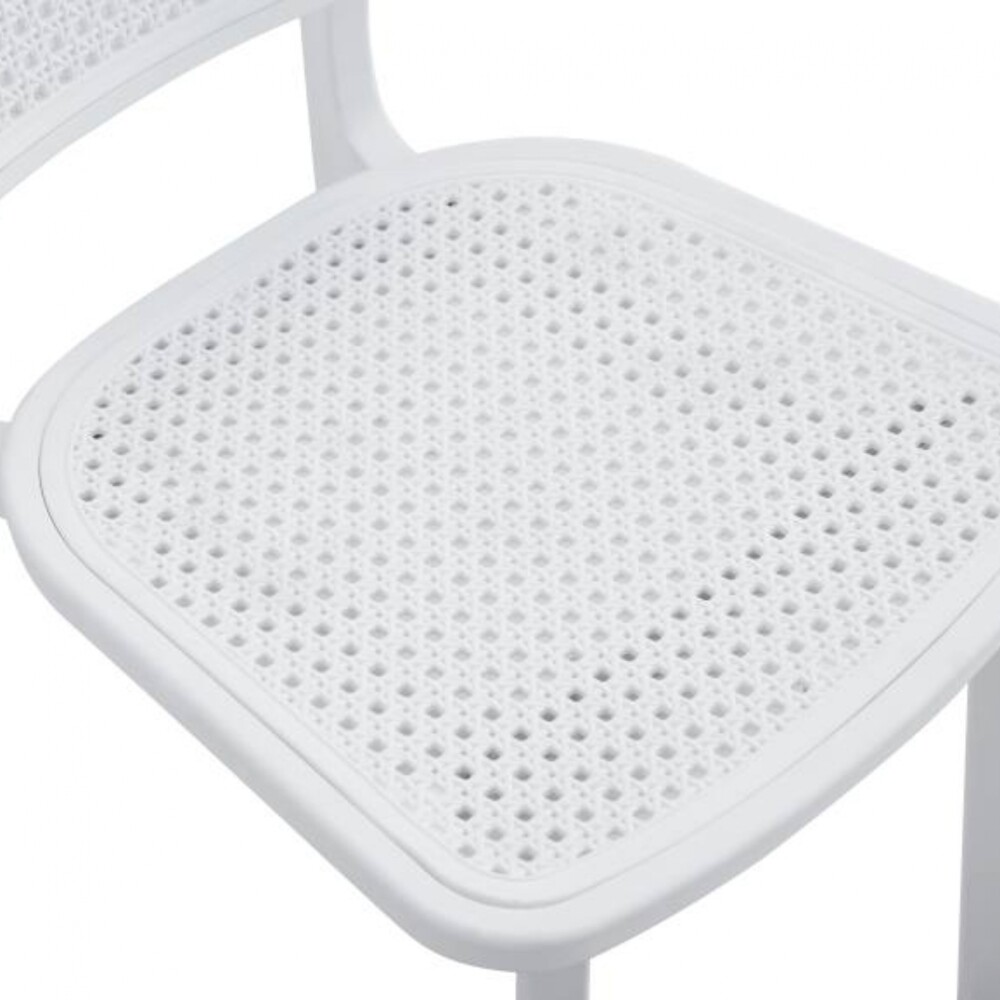 Silla Simil Rattan de polipropileno Blanco