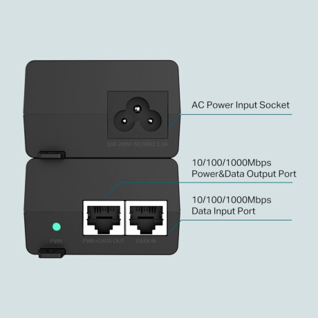 Tp-link - Adaptador Inyector. TL-POE160S. X2 Puertos RJ45 10/100/1000 Mbps. 30W. Color Negro. 001