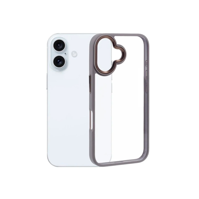 Protector para iPhone 16 bordes color gris Protector Para Iphone 16 Bordes Color Gris