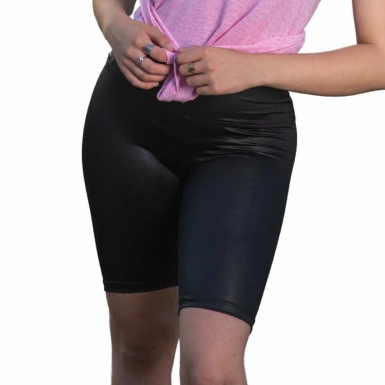 CALZA CICLISTA BRILLOSA NEGRO