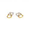 Caravanas doble corazón enlazado de oro- Oro bajo - Zirconia- CA8264 conpiedra