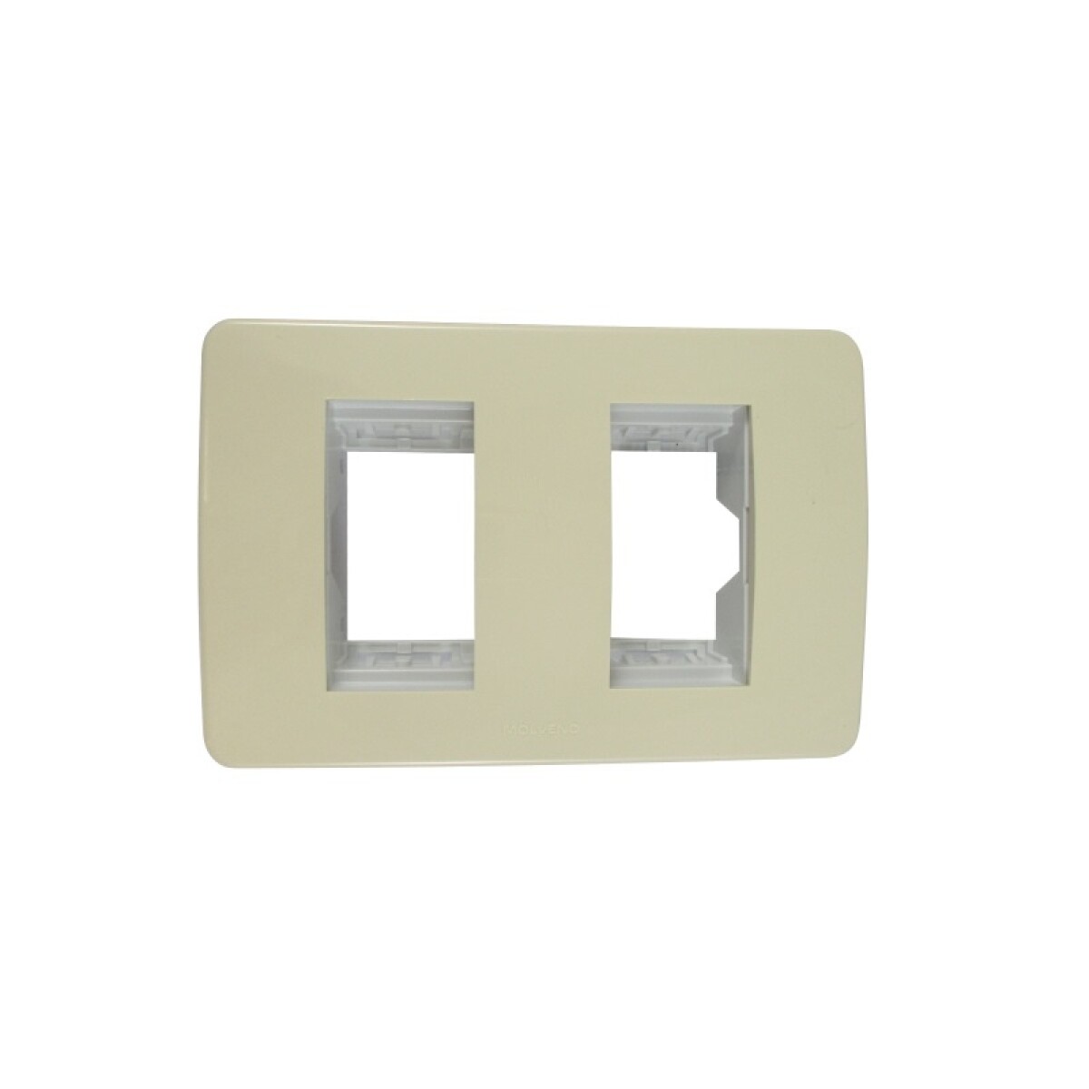PLACA CON BASTIDOR 2 MODULOS MARFIL SLIM 
