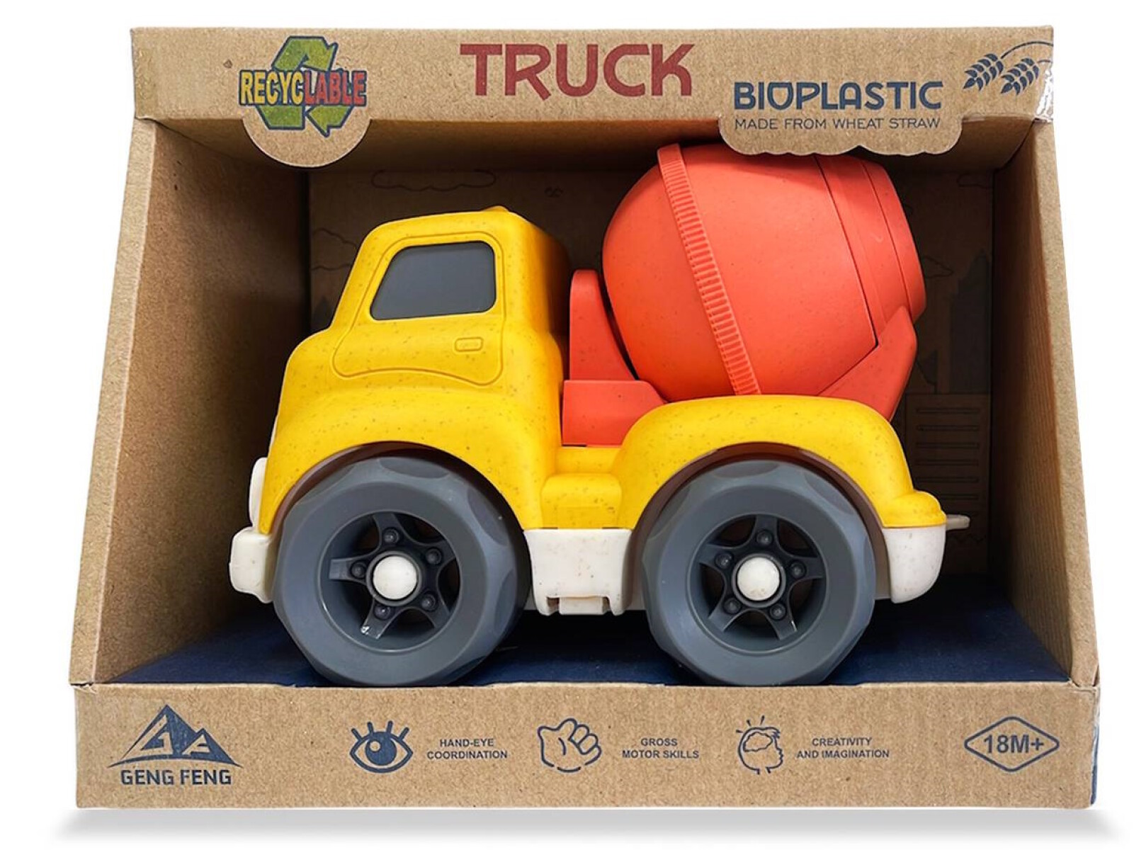 Juguete camión hormigonera para niño plastico reciclado 