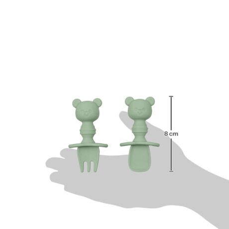 Mi primer Cubiertos silicona Osito verde