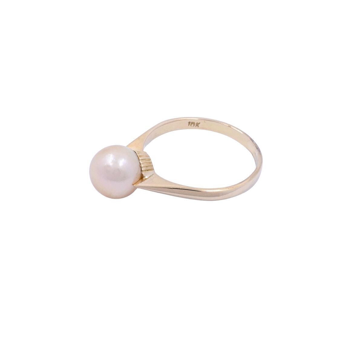 Anillo oro 18k con perla de cultivo 8 mm. 