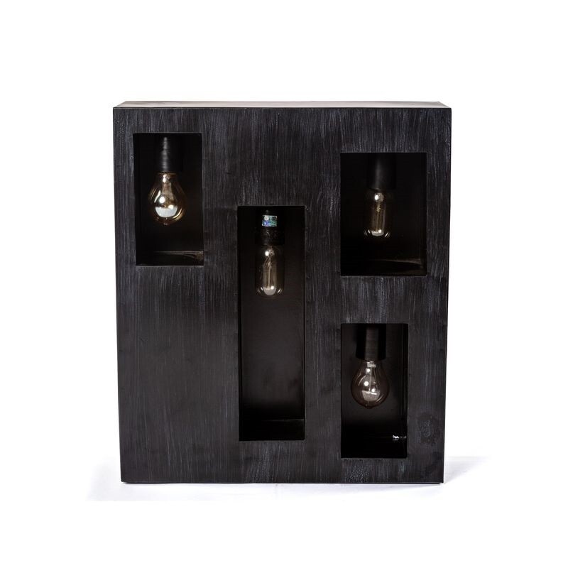 Lámpara de pared en chapa simil madera-8153 Lámpara de pared en chapa simil madera 8153