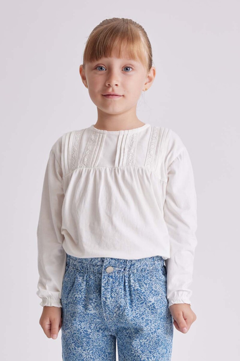 Remera manga larga corte Blanco