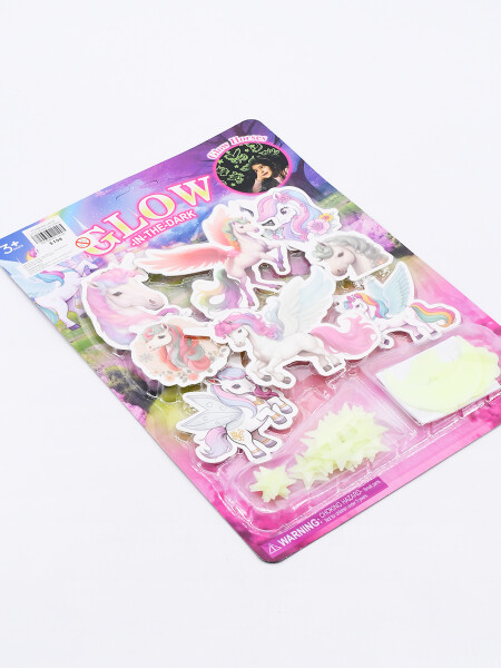 STICKER BRILLAN OSCURIDAD UNICORNIO VIOLETA