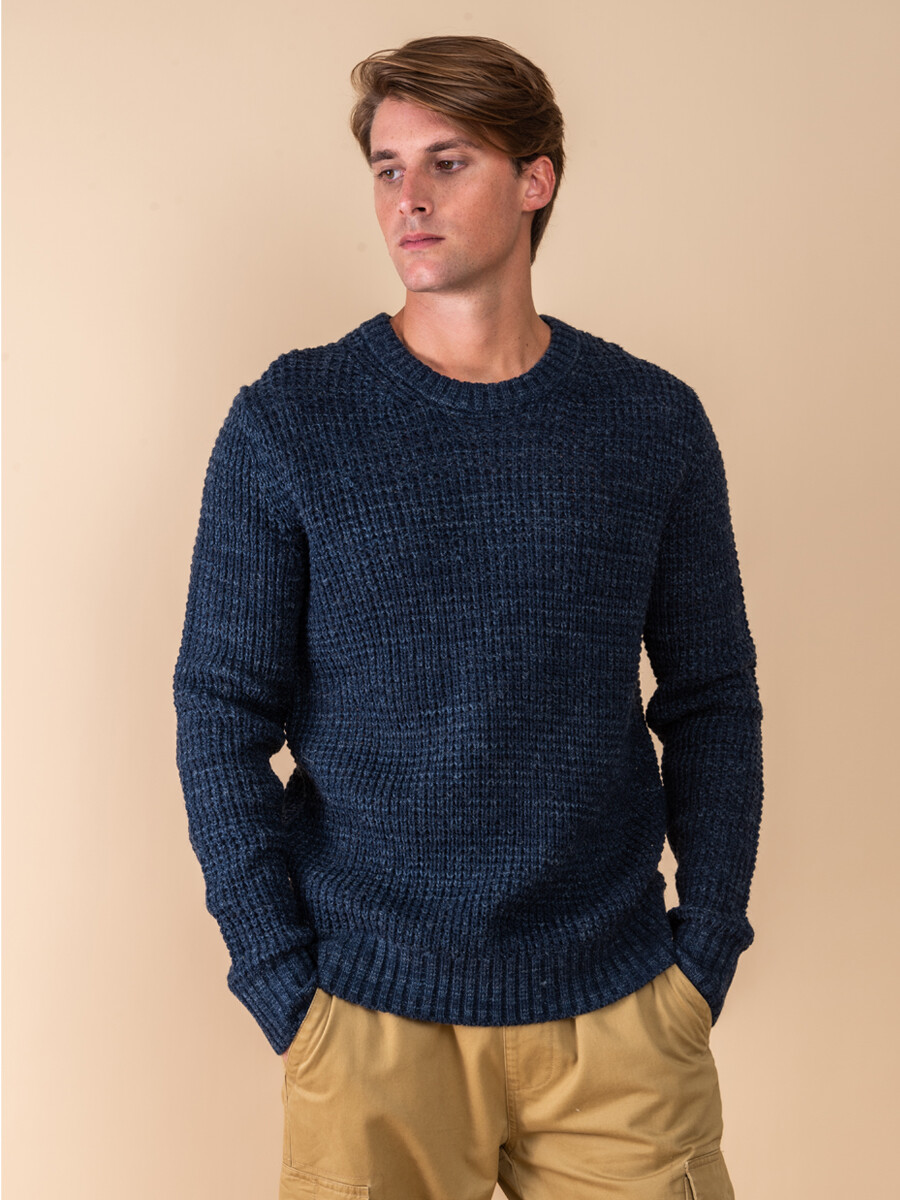 Sweater tejido - Azul melange 