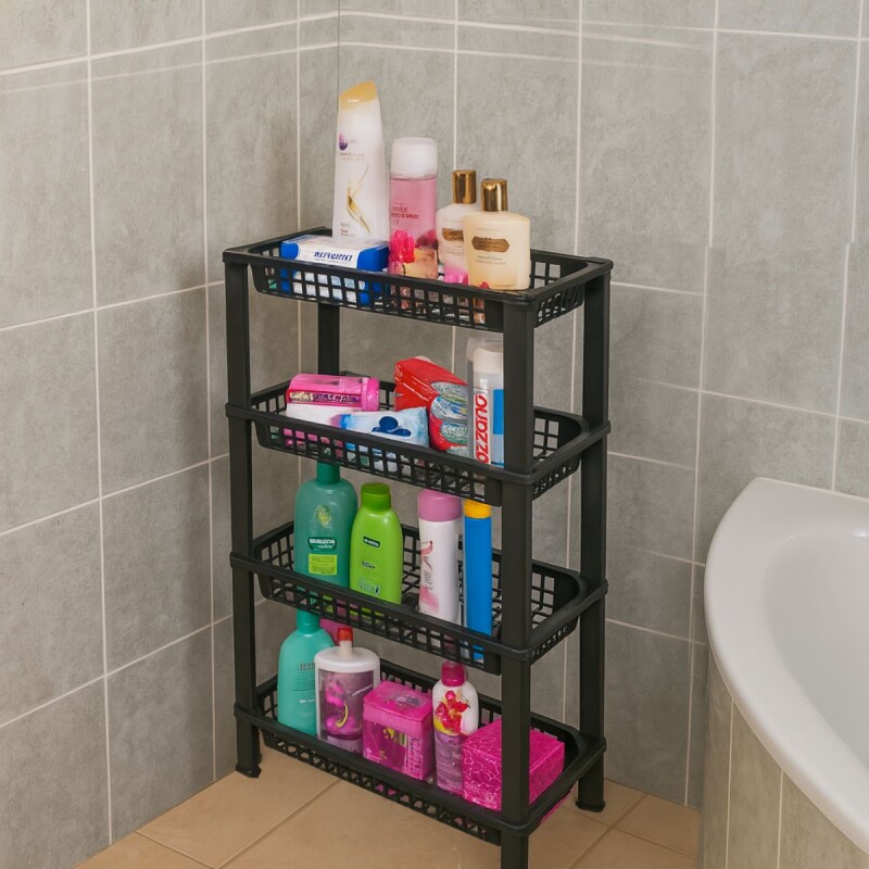 Estantería plástica 4 estantes NEGRO