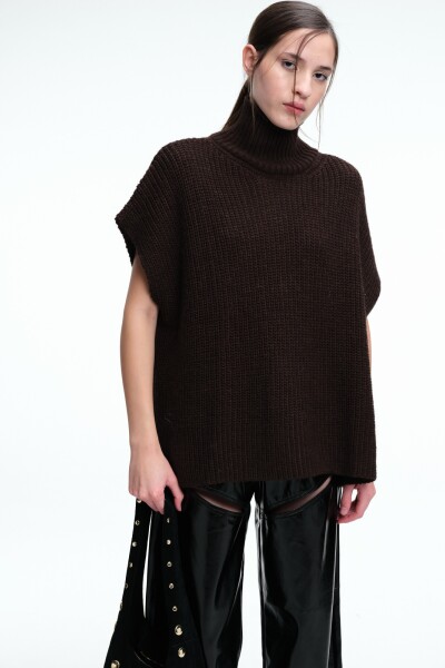CHALECO PONCHO Marron