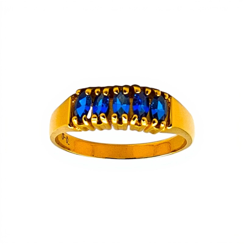 Anillo Vera-Oro Bajo-Piedra Zafiro-AN8105 conpiedra