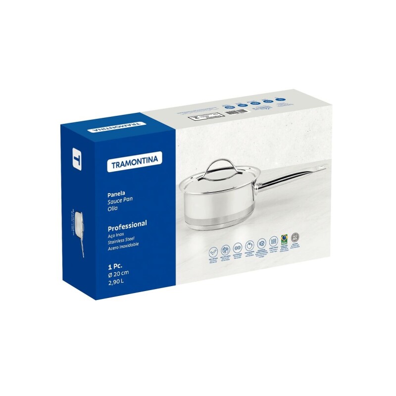 OLLA DE ACERO INOXIDABLE CON MANGO - TRAMONTINA - 62621/200 OLLA DE ACERO INOXIDABLE CON MANGO - TRAMONTINA - 62621/200