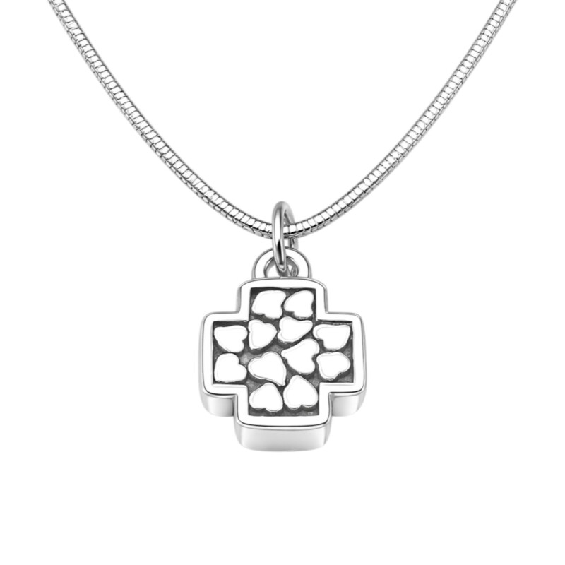 Dije Cruz Corazones - Plata 925 - sin piedra - CP4697 sinpiedra