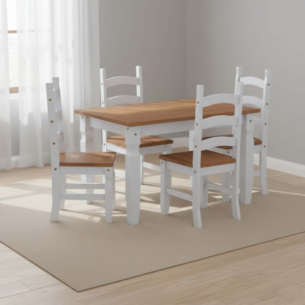 JUEGO DE COMEDOR 120 CM PINO CORONA 1+4