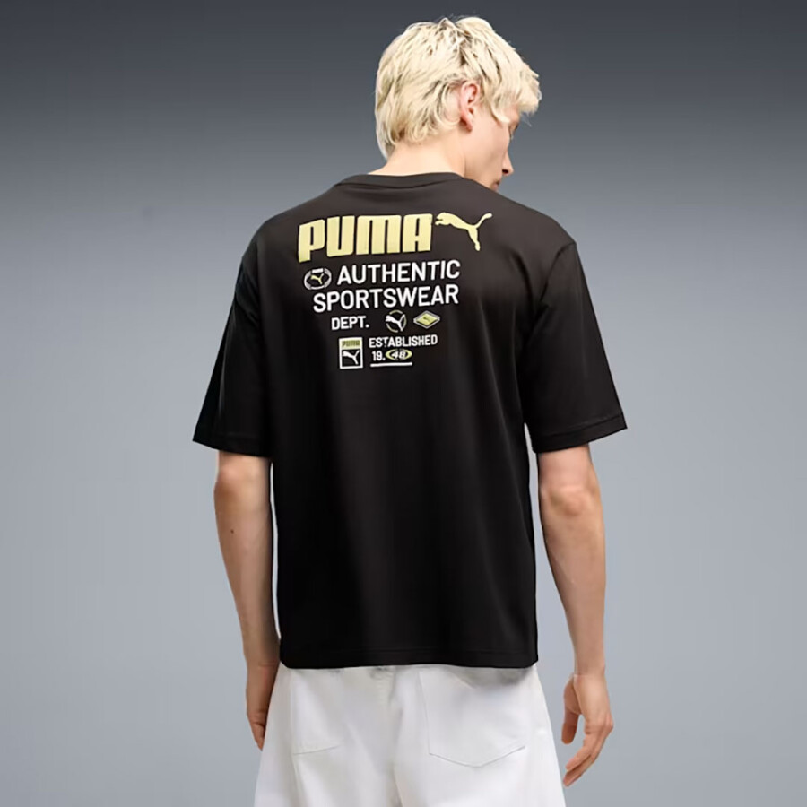Remera de Hombre Puma Graphics Boxy Utility Tee Negro