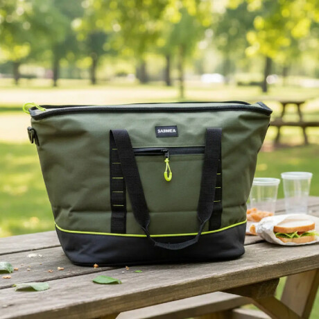 Conservadora térmica 28L con asa y correa ajustable 51x24x34cm Verde