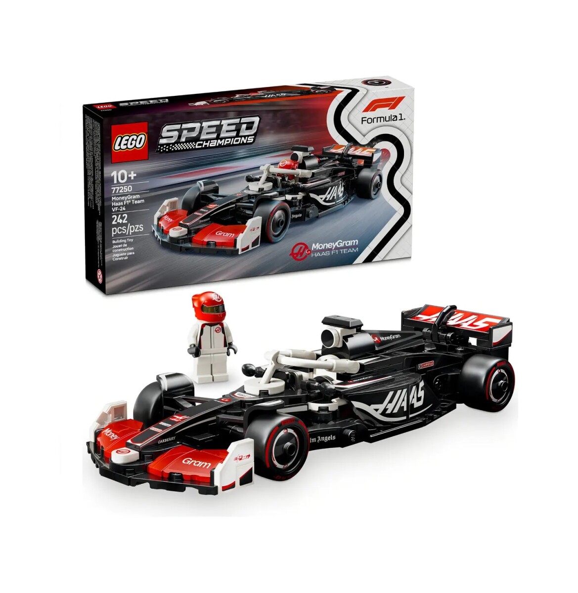 LEGO Speed Champions MoneyGram Haas F1 Team VF-24 Auto de Carreras 10+ 