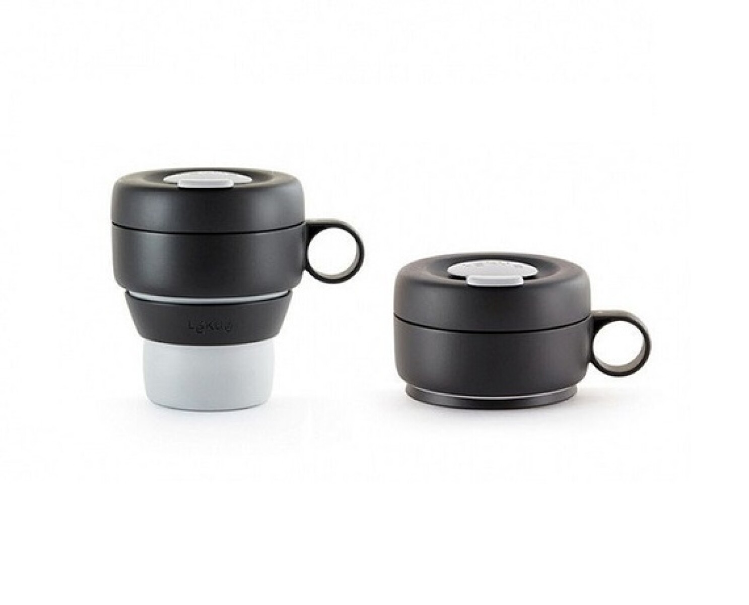 Taza plegable reutilizable gris Mug To Go Lekue Gris 