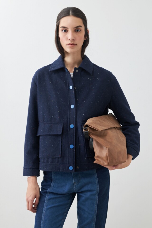 Chaqueta de paño azul marino