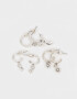 Aros Argollas Set Bañada en Plata Set De Argollas Bañadas En Plata - Plateado
