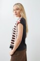 Blusa frente estampado abstracto beige