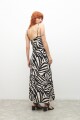 Maxi vestido animal print negro