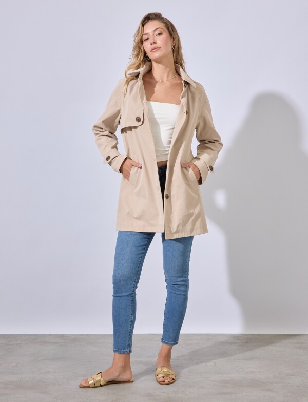 Gabardina Botones BEIGE