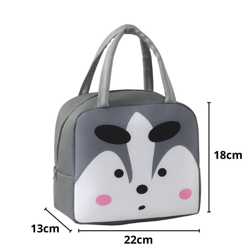 Bolsa Térmica Lonchera Infantil Bolso Caliente Frio Comida Zorro gris