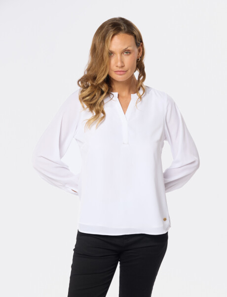 BLUSA CUELLO MAO Blanco