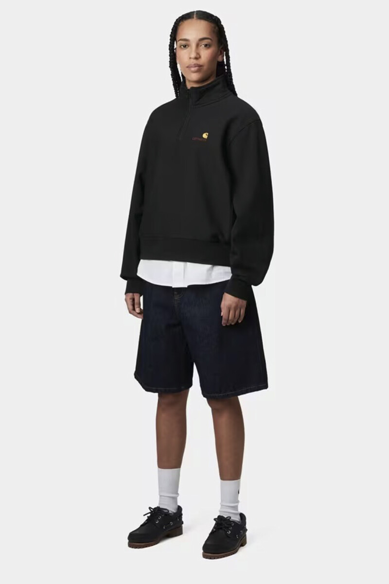 W' AMERICAN SCR. HIGH NECK SWT Negro