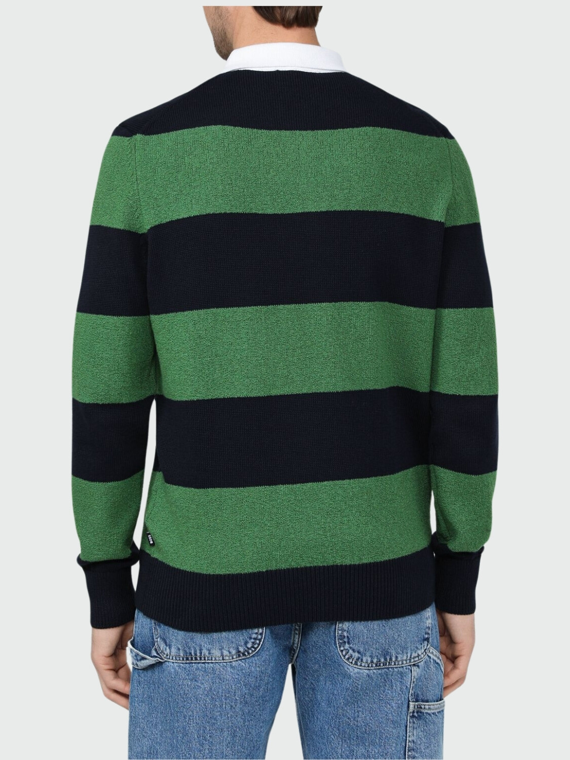 BOSS - Buzo polo a rayas confeccionado en algodón, PAROMA Azul Oscuro