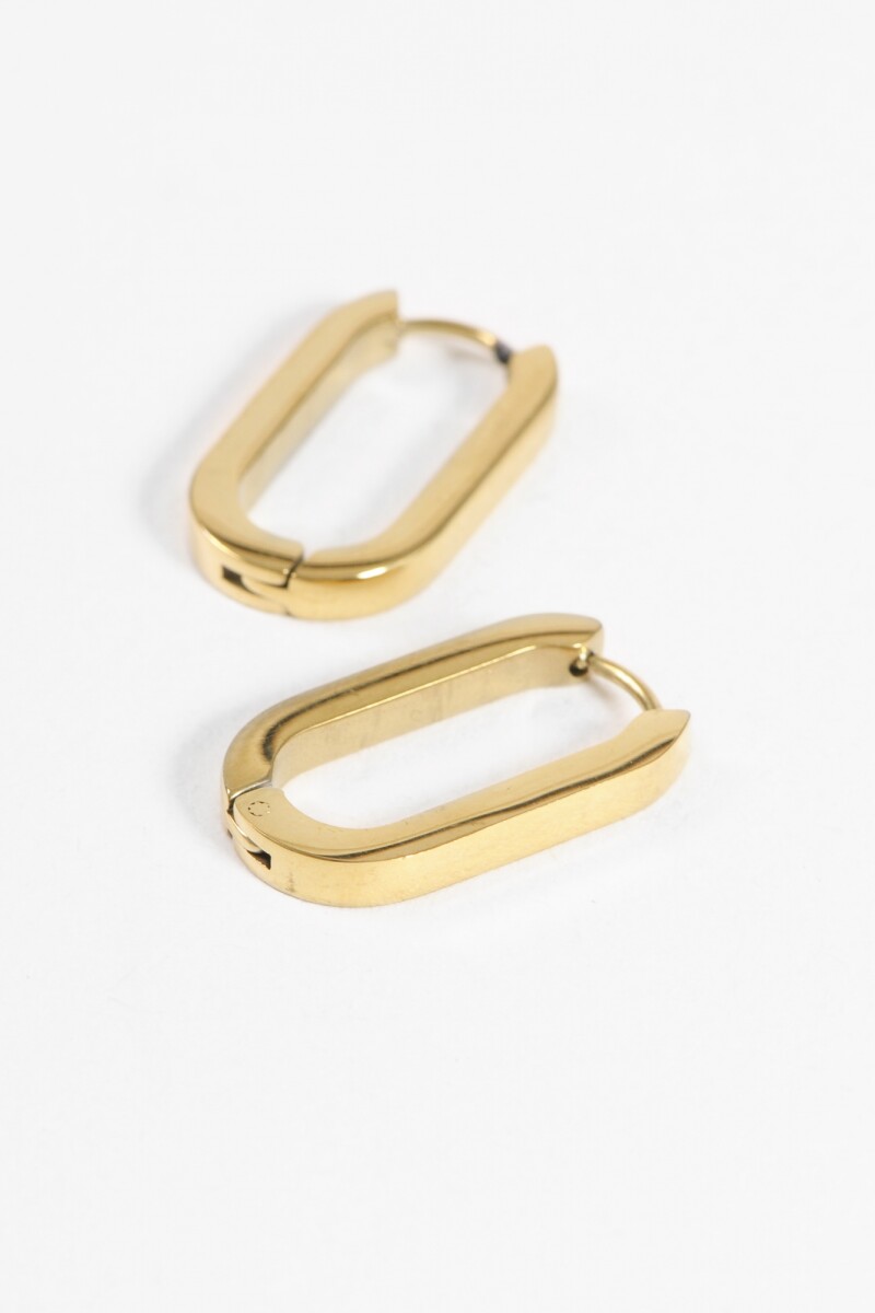 Aros acero cuadrado dorado