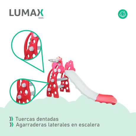 Tobogán Infantil Plástico Plegable Con Extensión Rosa/Gris