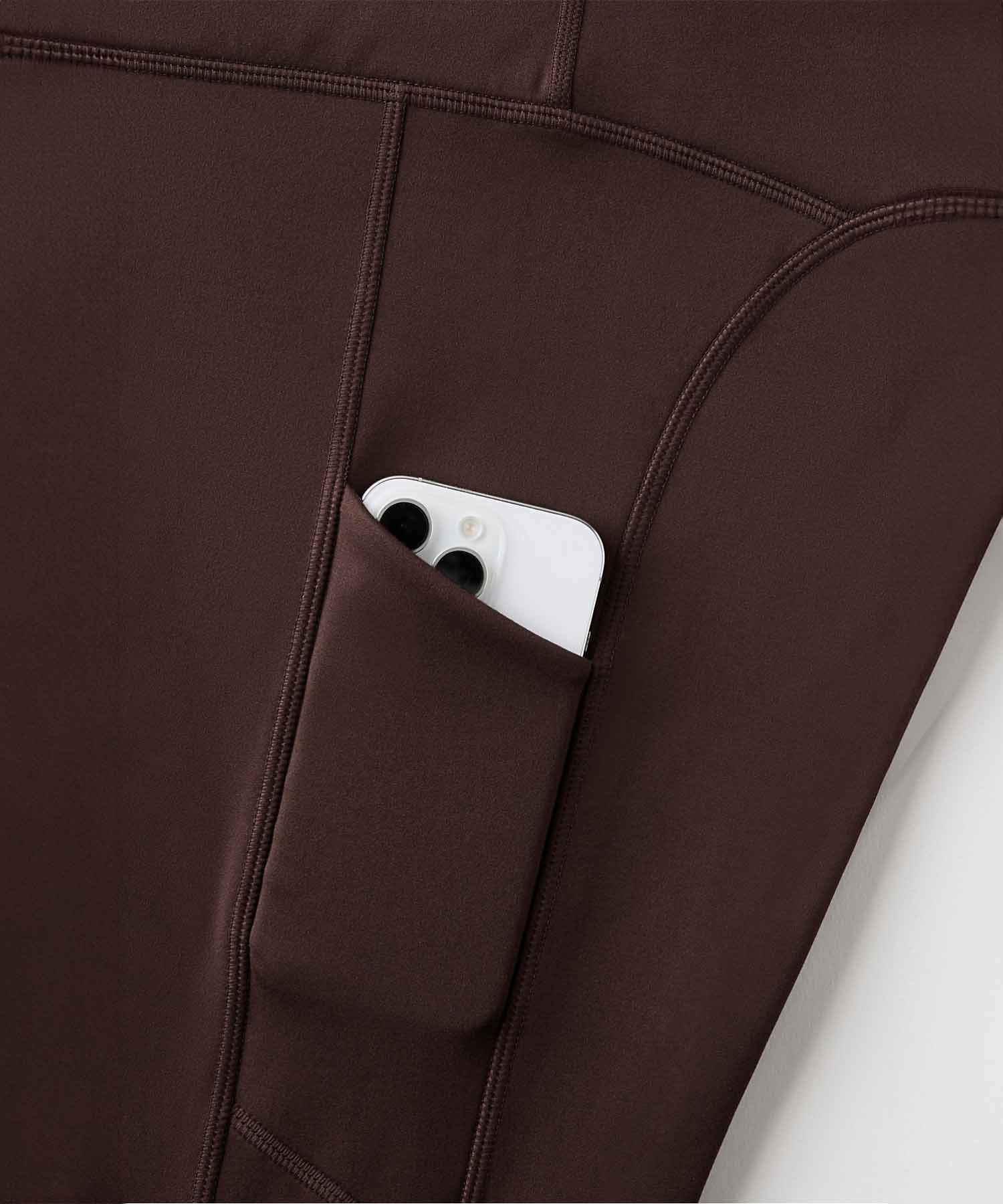 Leggings Cold Weather High-Waisted Pocket Mujer Cacao