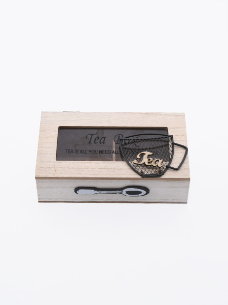CAJA PARA TÉ 2 DIVISIONES BEIGE