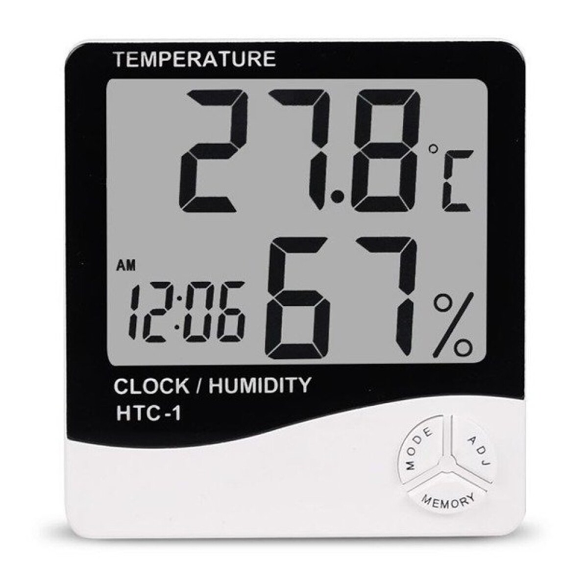 Reloj Digital Con Control Temperatura,humedad, Alarma Pilas - Blanco 