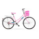 Bicicleta Playera Paseo Dama Rodado 26 + Bolso + Parrilla Rosa