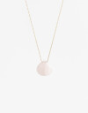 Cadena Corta con Dije Piedras Cadena Acero Healing Rituals Cuarzo Rosa - Rosa Claro