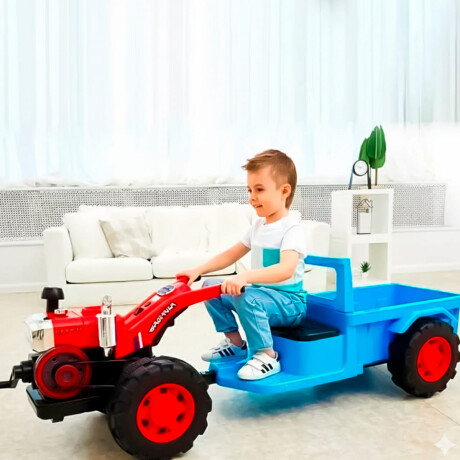 Moto Tractor Con Tráiler Música USB y Luces A Batería Moto Tractor Con Tráiler Música USB y Luces A Batería