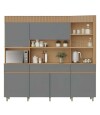 Mueble Modular 4 Cuerpos REALEZA Marron/Gris Oscuro