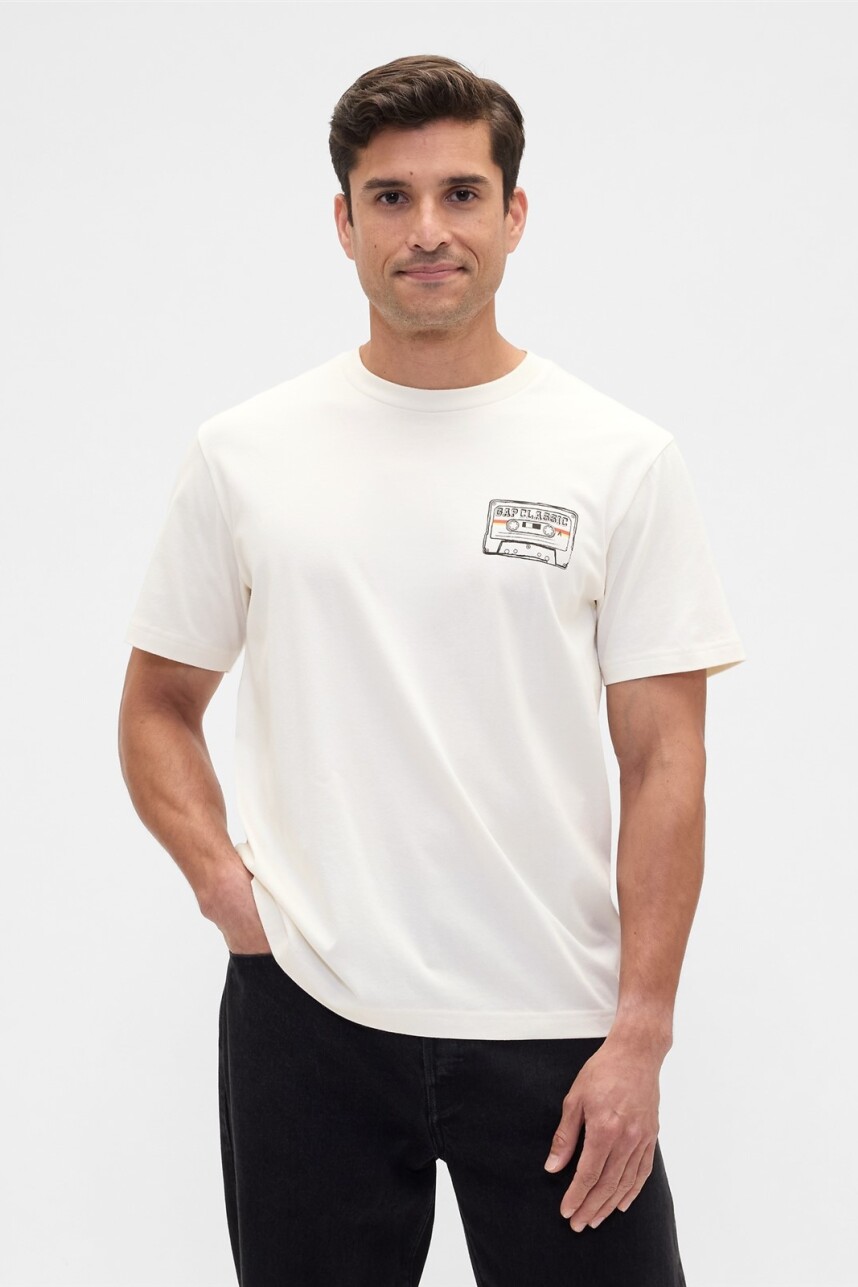Remera Grafica Hombre Ivory Frost
