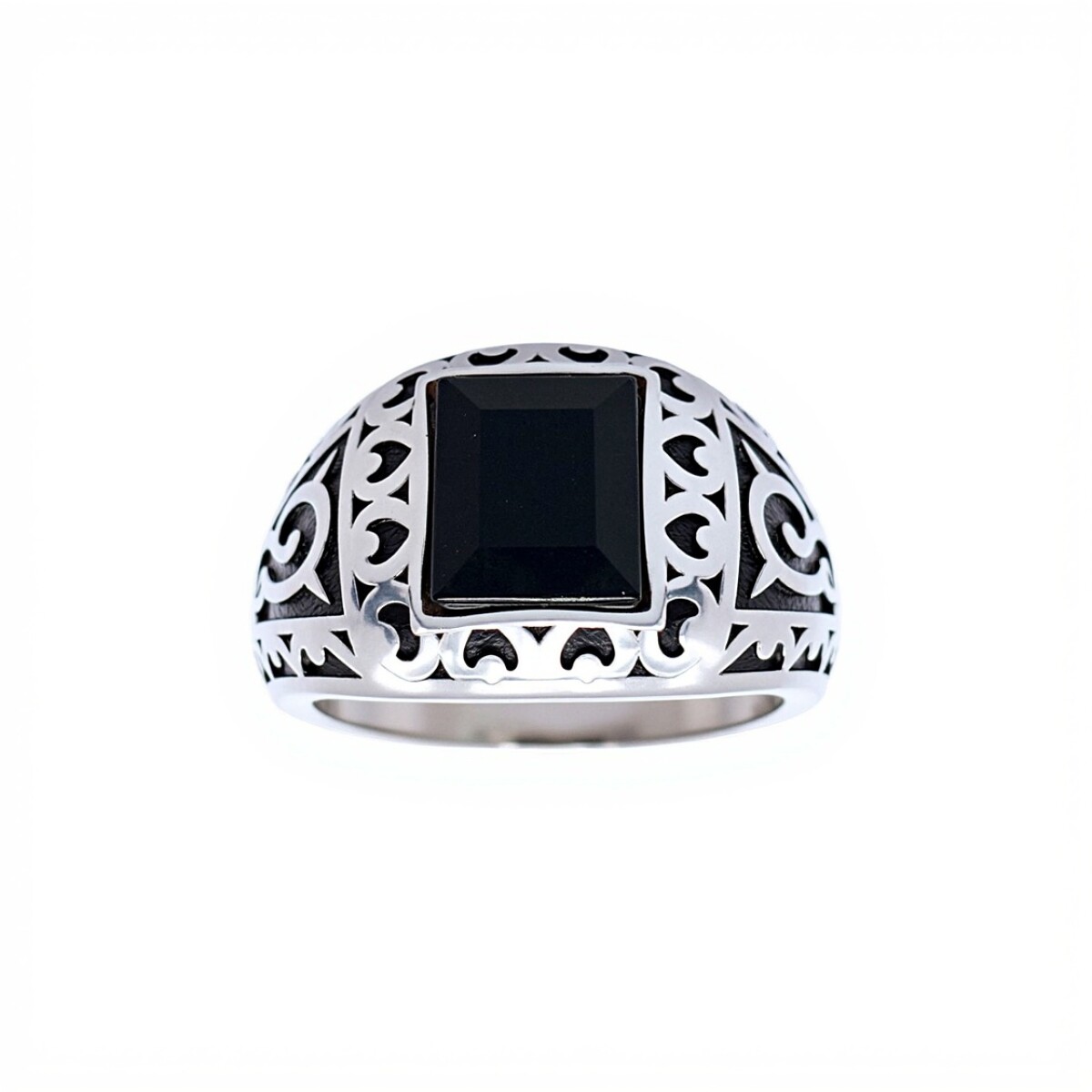 Anillo Labrado-Plata 925-Piedra Onix-AN3340 - conpiedra 