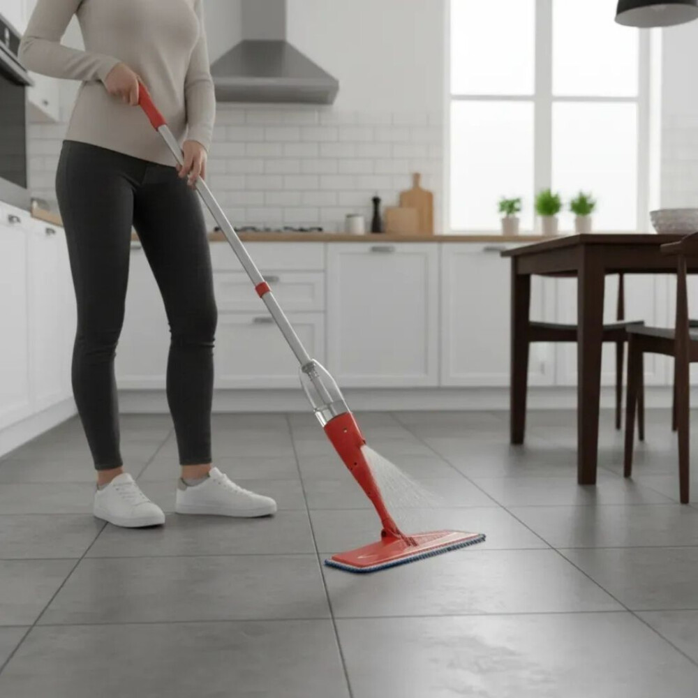 Mopa Para Limpieza De Pisos Con Spray Rojo